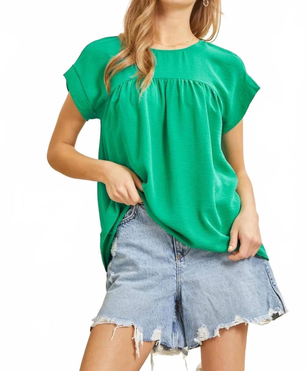 NEW ANDREE BY UNIT jaymie babydoll top - curvy in kelly green